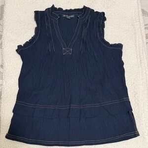Adrianna Papell Midnight Ruffle Trim Blouse